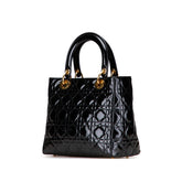 Medium Patent Cannage Lady Dior